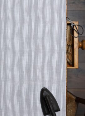 Bamboo ~ Reversed Dove on White Belgian Linen