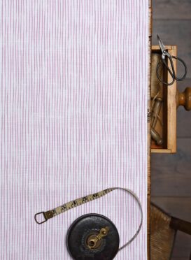 Bamboo ~ Tulip Pink on Belgian White Linen