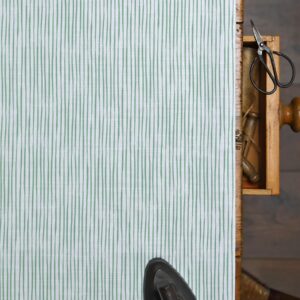 Bamboo ~ Tulip Green on Belgian White Linen
