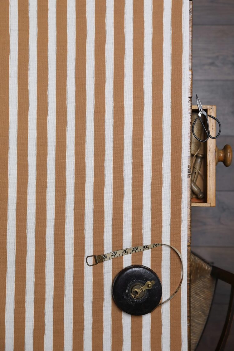 Pavilion Stripe Ginger on Cream Linen