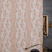 Sienna Daisies Cinnamon Blotch on Cream Linen - Image 2