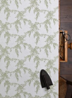 Wisteria Sage on New White Linen