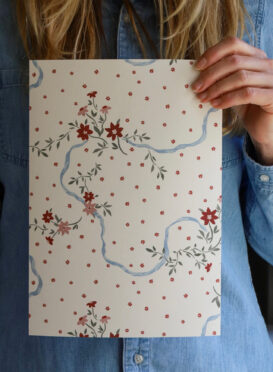 Cordee Sky Blue and Reds Wallpaper