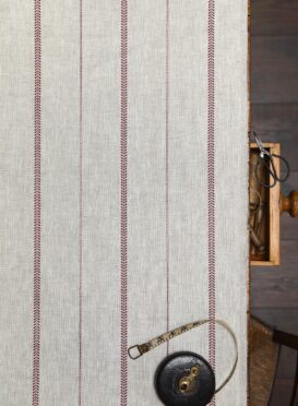 Indi Stripe Maroon on Dune Linen