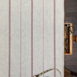 Indi Stripe Maroon on Dune Linen