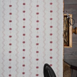 Tin Star Chalk Pink + Maroon (Small Scale) on Stone Linen