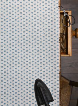 Palma Blue on Cream Linen