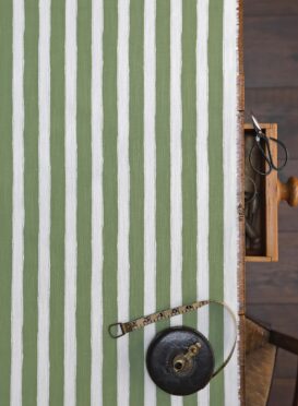 Pavilion Stripe Green Grass on Chunky White Union
