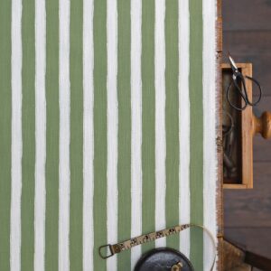 Pavilion Stripe Green Grass on Chunky White Union