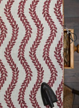 Willow Maroon on Dune Linen