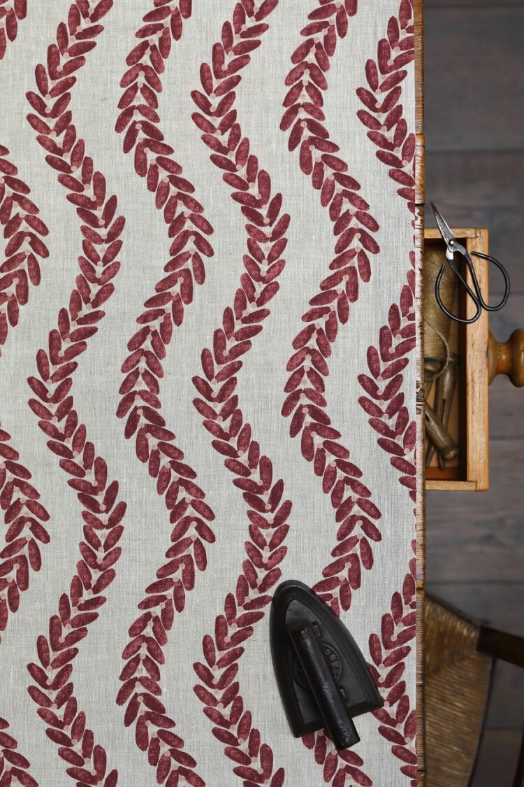 Willow Maroon on Dune Linen