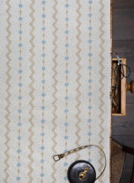 Tin Star Imogen's Blue + Wheat  (Small Scale) on Stone Linen