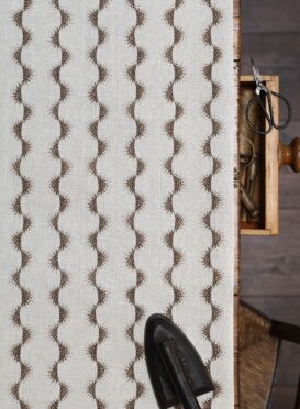 Zadir Stripe Small Drab Dotted on Stone Linen