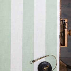 Broadstripe Vertical ~ Peapod on Cream Linen