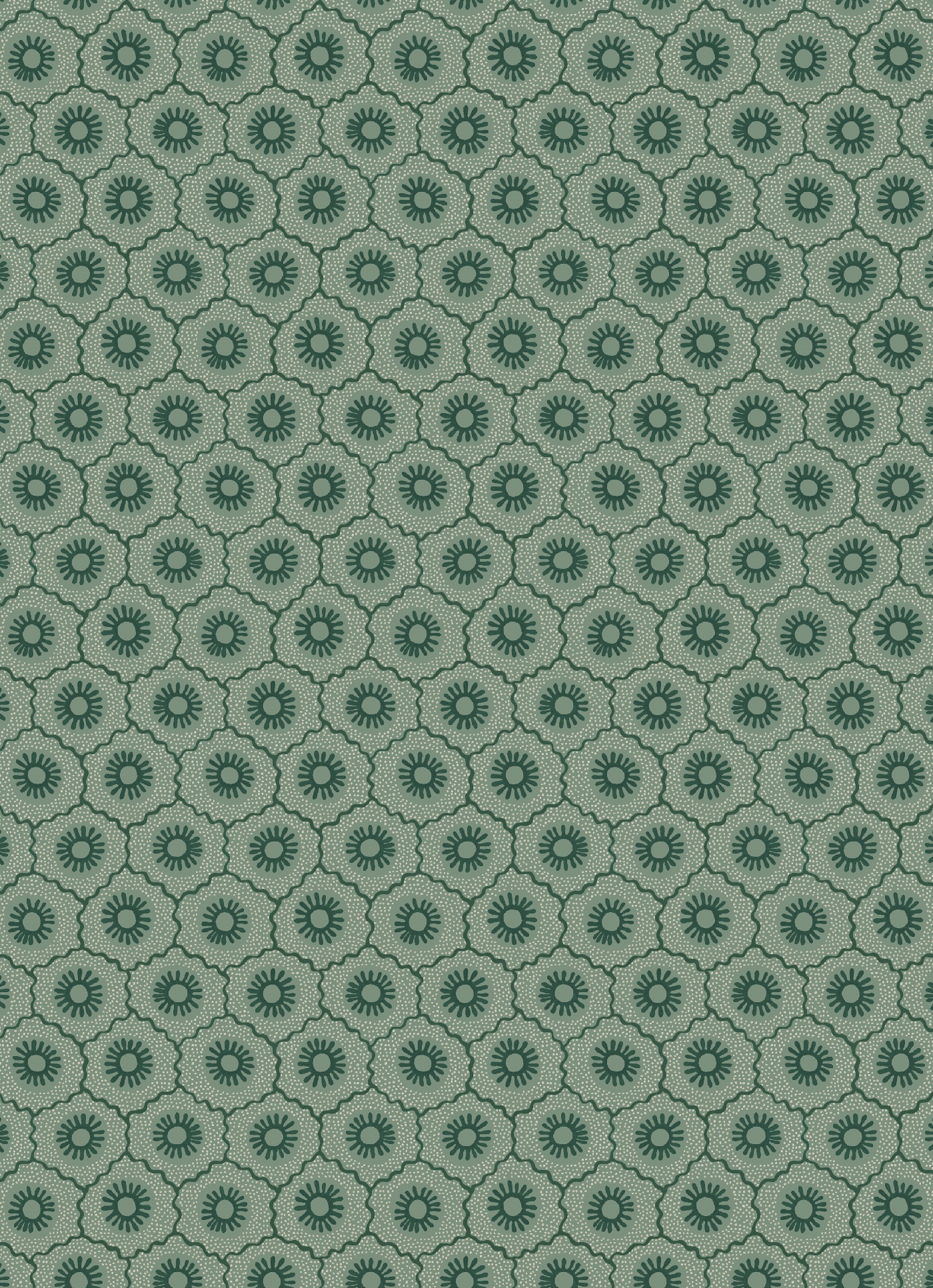 Libertine Mini Scale Wallpaper Dark Greens and Clay