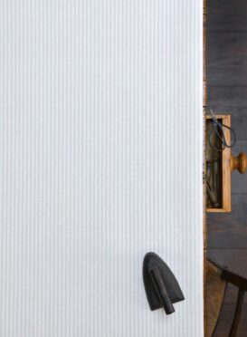 Eva Stripe ~ Pale Pink Icing on White Linen Union