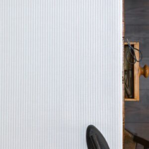 Eva Stripe ~ Pale Pink Icing on White Linen Union