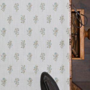 Imogen Misty Dots With Cocoa on Chunky White Linen Union