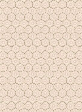 Libertine Mini Scale Wallpaper Salt Pink Daisy, Dark Earth Dots and Olive Ribbon