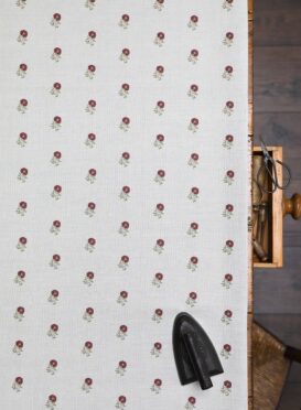 Little Anni {Midi Scale} Maroon on Stone Linen