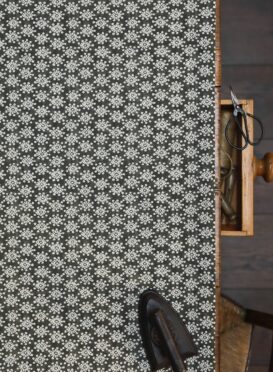 Luna Forest Green Blotch on Dune Linen