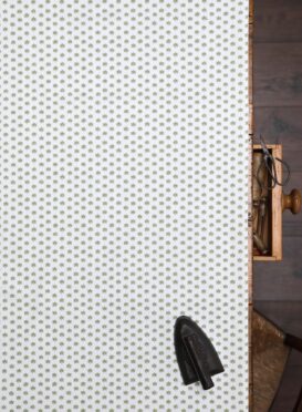 Palma Green Grass on Chunky White Linen Union