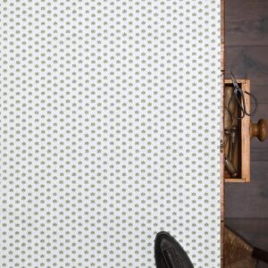 Palma Green Grass on Chunky White Linen Union