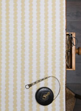 Snakey Stripe Straw + Wheat on Cream Linen