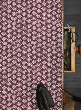 Luna Maroon Blotch on Dune Linen