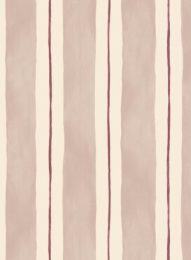 Painted Stripe (Slim Scale) Mulberry Pink + Amber Wallpaper