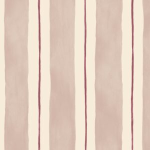 Painted Stripe (Slim Scale) Mulberry Pink + Amber Wallpaper