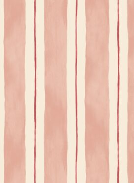 Painted Stripe (Slim Scale) Sand Pink + Earth Wallpaper