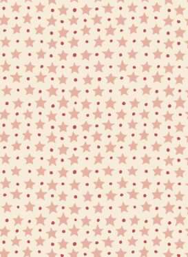 Star and Dot Sand Pink + Earth on Cream Wallpaper