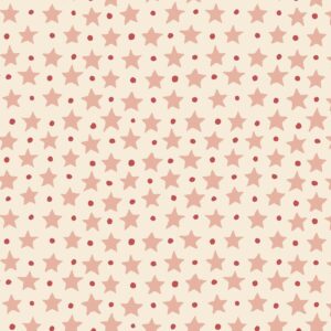 Star and Dot Sand Pink + Earth on Cream Wallpaper