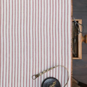 Darling Stripe Earthy Pink on Pure Double Cream Linen