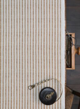 Punch and Judy Standard Scale Dark Sisal on Stone Linen