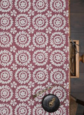 Seaholly Maroon on Stone Linen