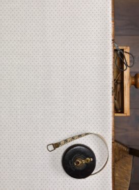 Dove Dots on Cream Linen