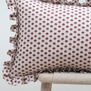 Palma Maroon on Stone Linen