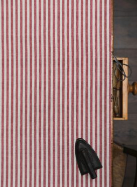 Punch and Judy Standard Scale Maroon on Stone Linen