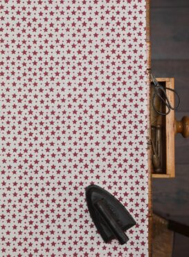 Star and Dot Maroon on Stone Linen