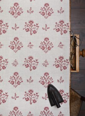 Agatha Small Earthy Pinks on Stone Linen