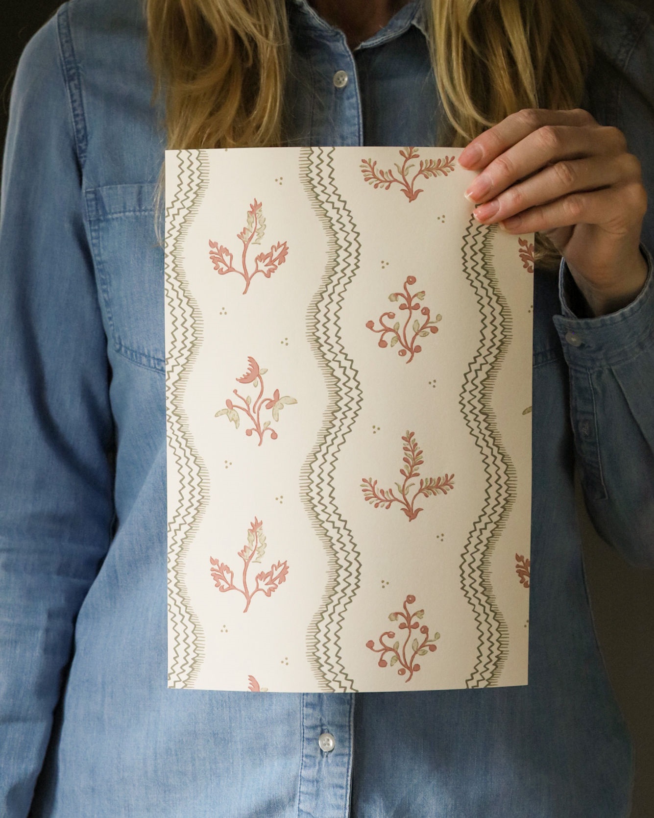 Zaggie Olive + Terracotta Wallpaper