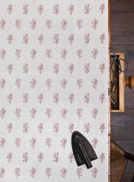 Imogen Earth and Caramel Dotted on Stone Linen