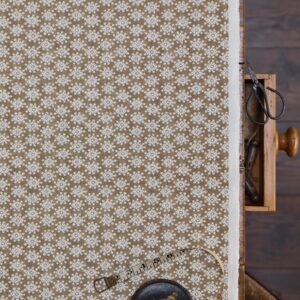 Luna Tabac Blotch (Print name wheat blotch) on Stone Linen