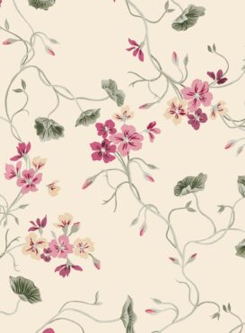 Geranium Vine Wallpaper Multi Pinks