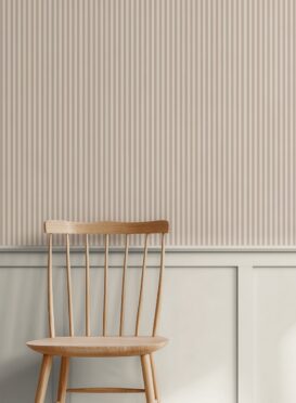 Chelsea Stripe Mulberry Pink on Cream Wallpaper