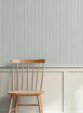 Chelsea Stripe Starling Egg Blue Wallpaper