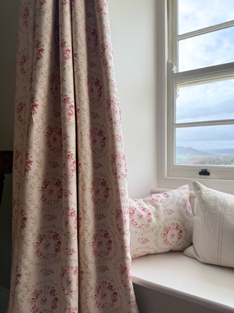 Mathilde in Spring, Rose + Thyme on Cream Linen - Image 2