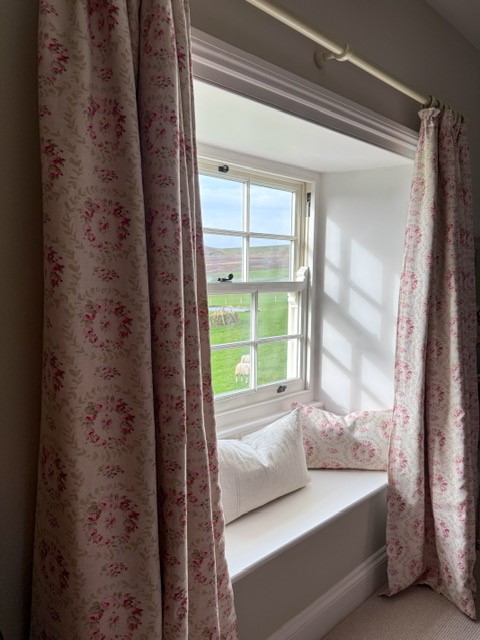 Mathilde in Spring, Rose + Thyme on Cream Linen - Image 3